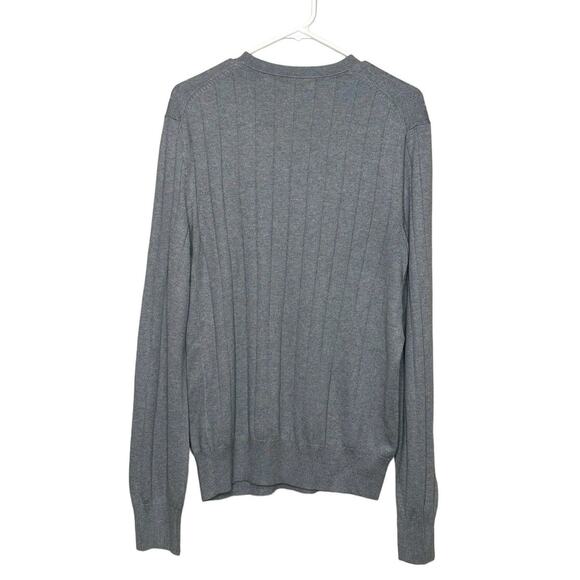Banana Republic Men Gray Silk V Neck Sweater size Large - Picture 8 of 14
